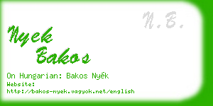 nyek bakos business card